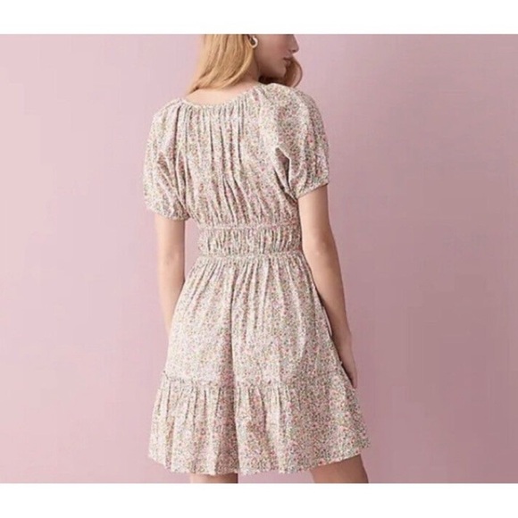 J.Crew cinched-waist puff sleeve dress in scattered blooms NWOT BK948 - Picture 3 of 10